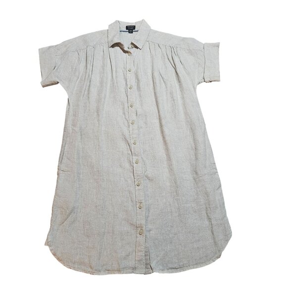 Boho J Crew Baird McNutt Irish Soft Linen Relaxed fit Shirt Dress Flax Capsule X - Picture 4 of 13